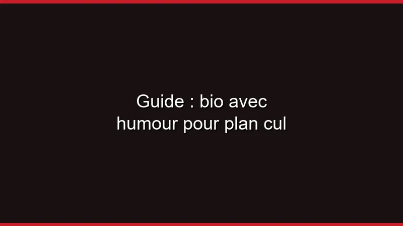Guide : bio avec humour pour plan cul