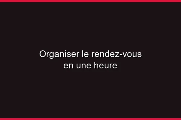 Organiser le rendez-vous en une heure