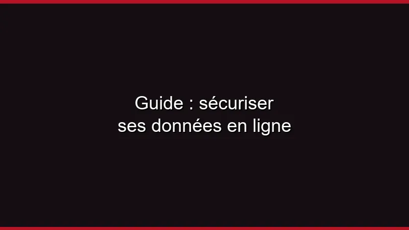 Guide : sécuriser ses données en ligne