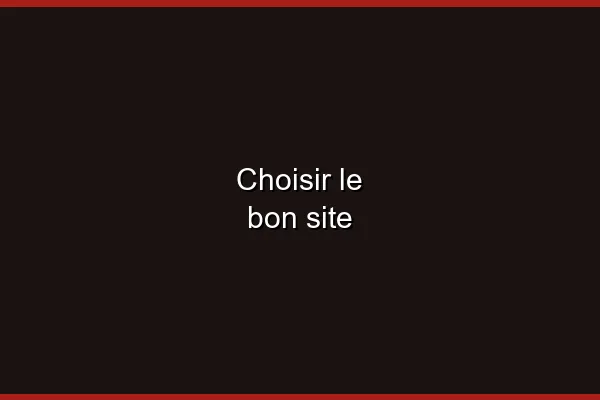 Choisir le bon site